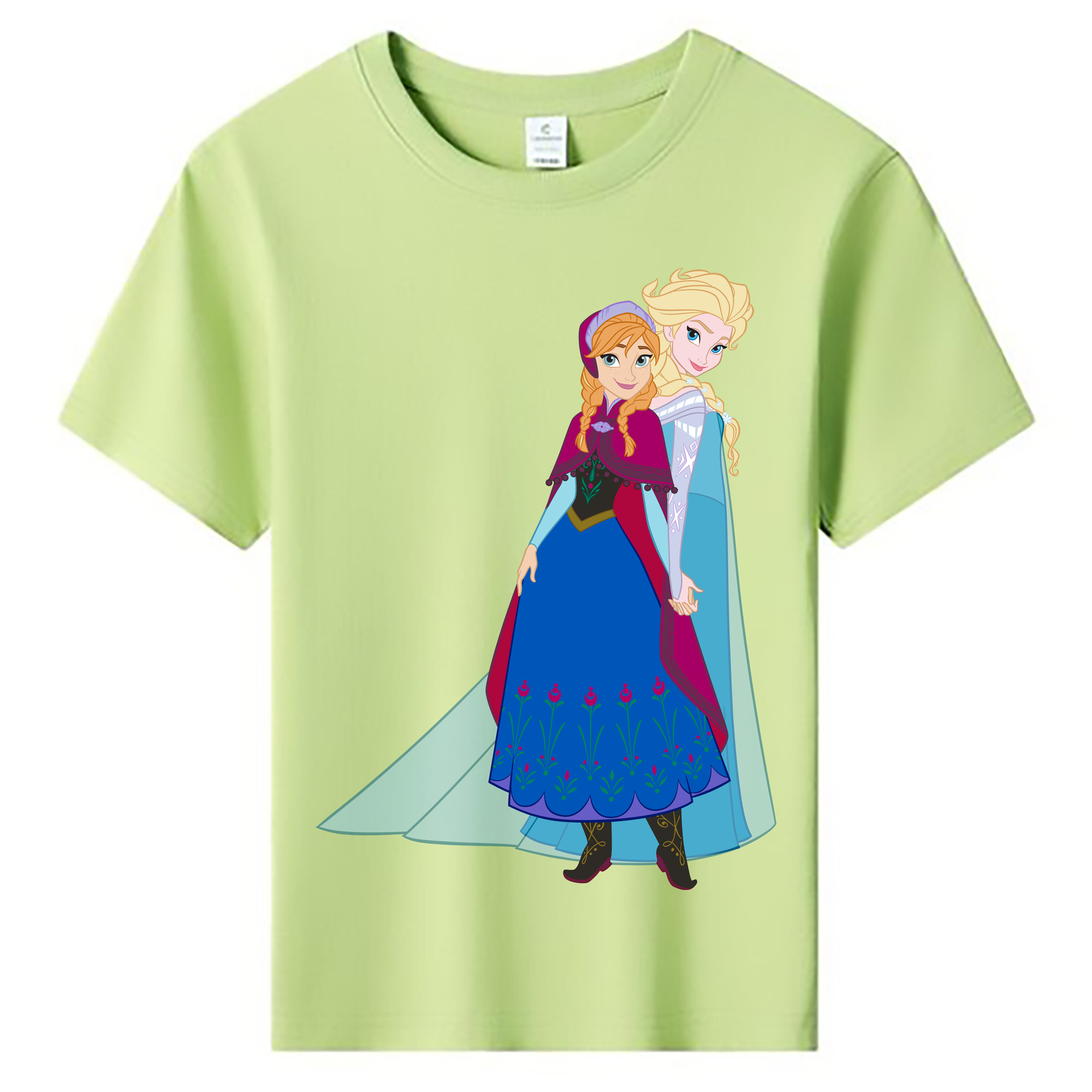 （画像用） アナと雪の女王 アンナ エルサ Frozen Anna Elsa 綿100％キッズTシャツ（フロントプリント）